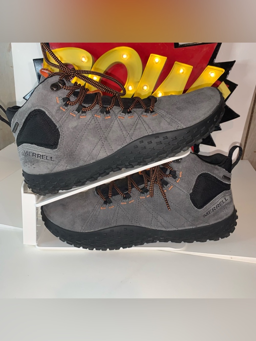 Merrell Grey Barefoot Waterproof Athletic Shoes Boots Mens 13 Used No Box - Picture 5 of 8
